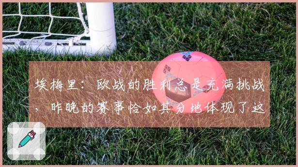 埃梅里：欧战的胜利总是充满挑战，昨晚的赛事恰如其分地体现了这一点